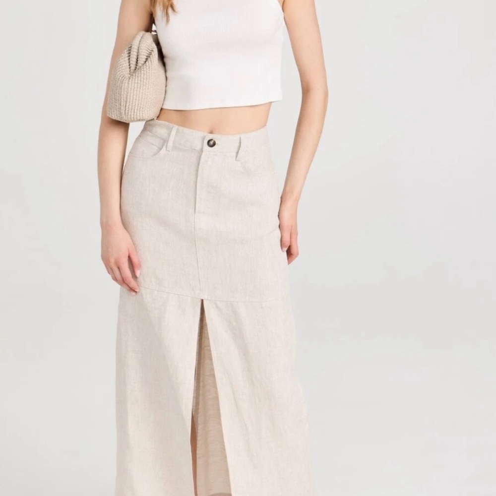 Reformation Cream Pencil Skirt